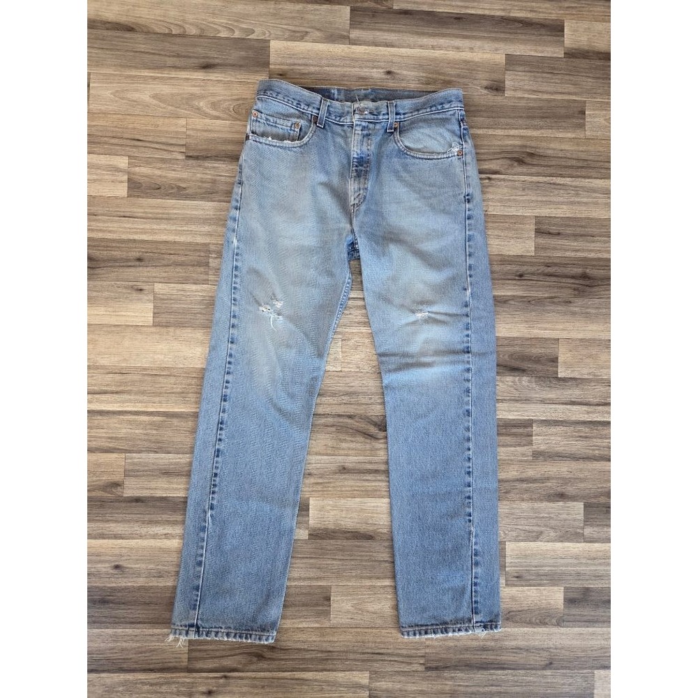 Vtg Levis 505 Distressed Light Wash Jeans W33 L32 Y2K Grunge Skater Americana